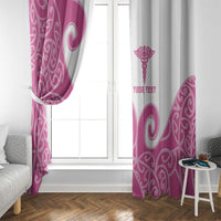 Personalised New Zealand Nurse Window Curtain Maori Koru Pink Version