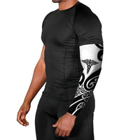 Personalised New Zealand Nurse Arm Sleeves Maori Koru Black Version