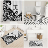 Personalised New Zealand Nurse Bathroom Set Maori Koru Black Version