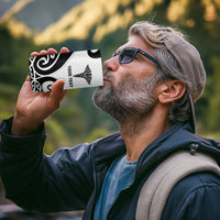 Personalised New Zealand Nurse 4 in 1 Can Cooler Tumbler Maori Koru Black Version