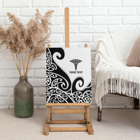 Personalised New Zealand Nurse Canvas Wall Art Maori Koru Black Version