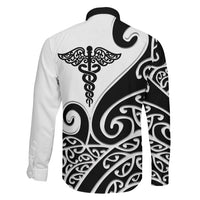 Personalised New Zealand Nurse Family Matching Summer Maxi Dress and Hawaiian Shirt Maori Koru Black Version LT05 - Polynesian Pride