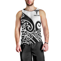 Personalised New Zealand Nurse Men Tank Top Maori Koru Black Version