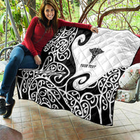 Personalised New Zealand Nurse Quilt Maori Koru Black Version