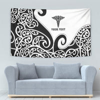 Personalised New Zealand Nurse Tapestry Maori Koru Black Version