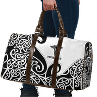 Personalised New Zealand Nurse Travel Bag Maori Koru Black Version