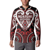 Custom Aotearoa Ngapuhi Button Sweatshirt Maori Tribal Pattern