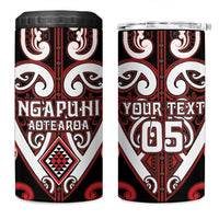 Custom Aotearoa Ngapuhi 4 in 1 Can Cooler Tumbler Maori Tribal Pattern LT05 One Size: 16 oz Red - Polynesian Pride