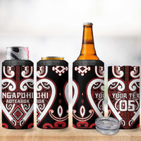 Custom Aotearoa Ngapuhi 4 in 1 Can Cooler Tumbler Maori Tribal Pattern LT05 - Polynesian Pride