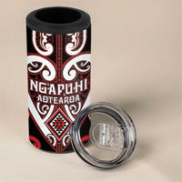 Custom Aotearoa Ngapuhi 4 in 1 Can Cooler Tumbler Maori Tribal Pattern LT05 - Polynesian Pride