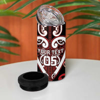 Custom Aotearoa Ngapuhi 4 in 1 Can Cooler Tumbler Maori Tribal Pattern LT05 - Polynesian Pride