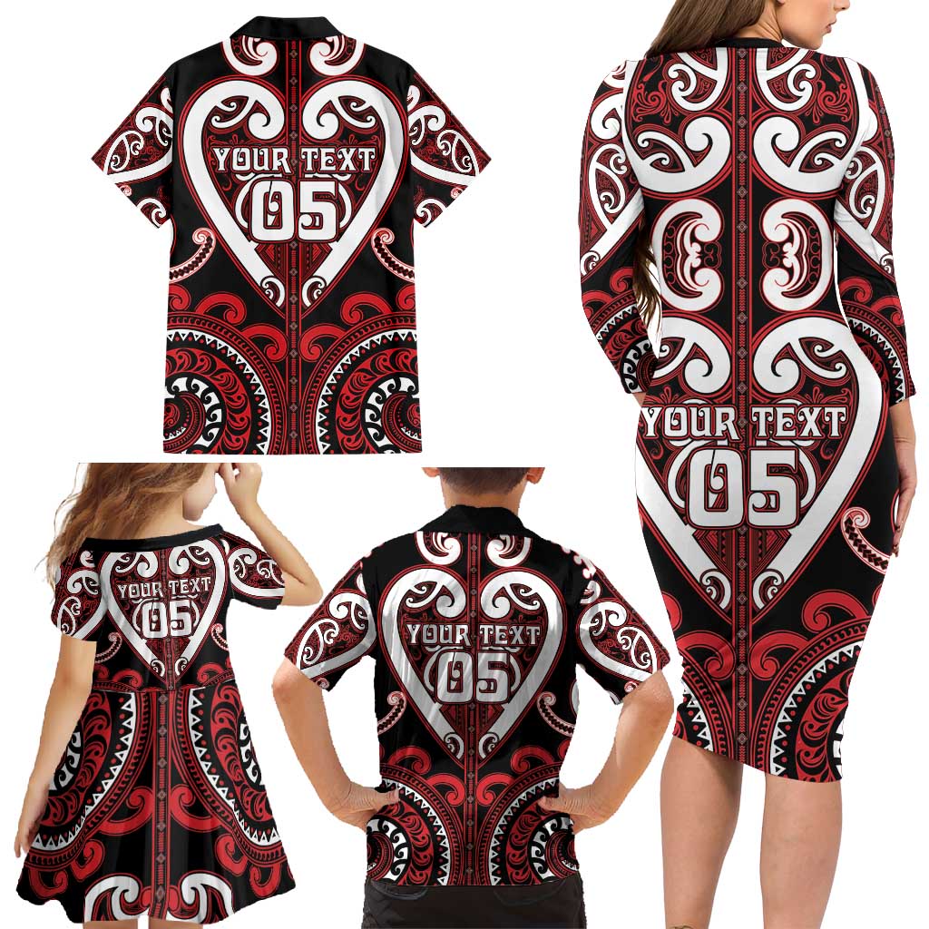 Custom Aotearoa Ngapuhi Family Matching Long Sleeve Bodycon Dress and Hawaiian Shirt Maori Tribal Pattern LT05 - Polynesian Pride
