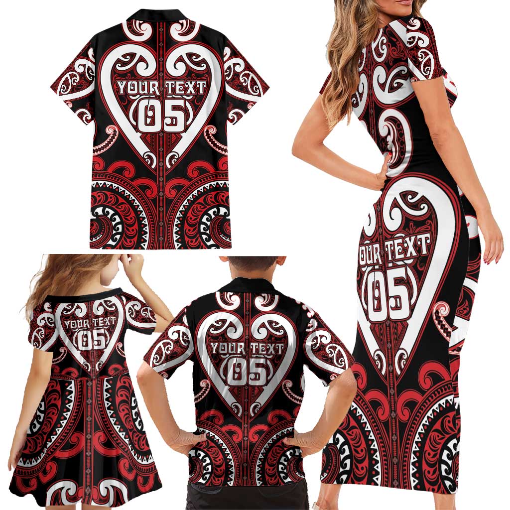 Custom Aotearoa Ngapuhi Family Matching Short Sleeve Bodycon Dress and Hawaiian Shirt Maori Tribal Pattern LT05 - Polynesian Pride