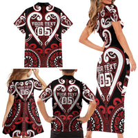 Custom Aotearoa Ngapuhi Family Matching Short Sleeve Bodycon Dress and Hawaiian Shirt Maori Tribal Pattern LT05 - Polynesian Pride
