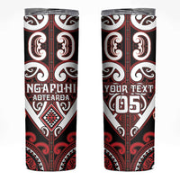 Custom Aotearoa Ngapuhi Skinny Tumbler Maori Tribal Pattern LT05 Red - Polynesian Pride