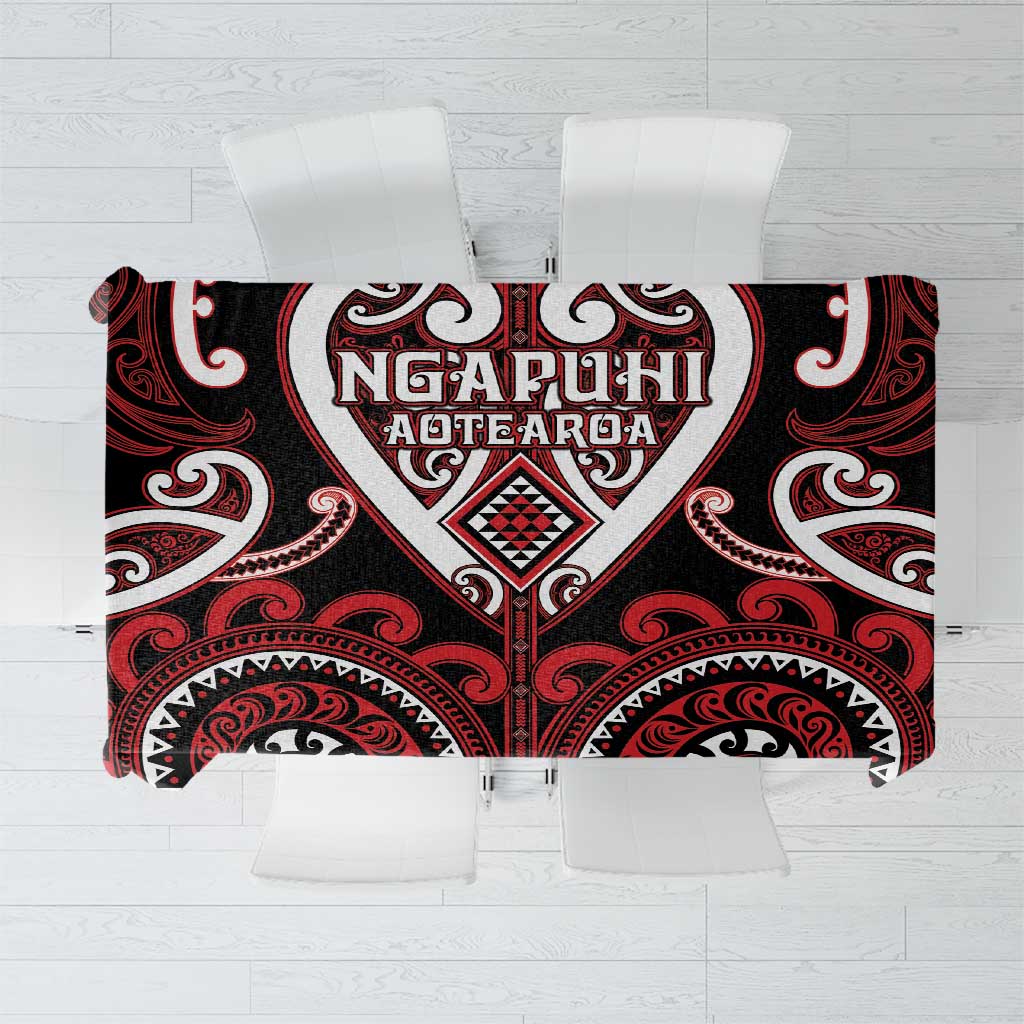 Aotearoa Ngapuhi Tablecloth Maori Tribal Pattern LT05 Red - Polynesian Pride