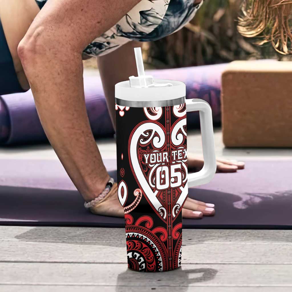 Custom Aotearoa Ngapuhi Tumbler With Handle Maori Tribal Pattern
