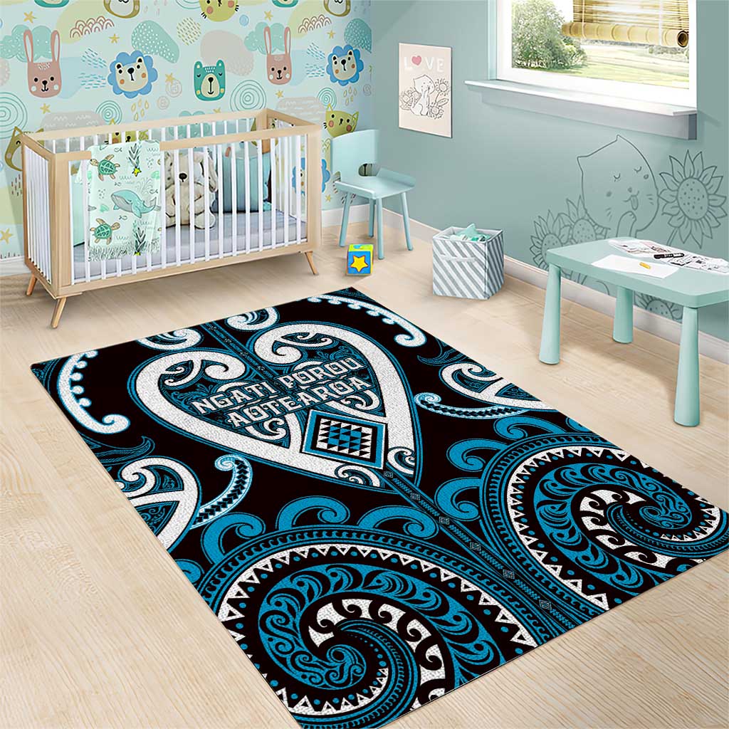 Aotearoa Ngati Porou Area Rug Maori Tribal Pattern