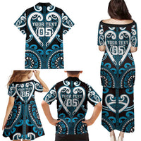 Custom Aotearoa Ngati Porou Family Matching Puletasi and Hawaiian Shirt Maori Tribal Pattern