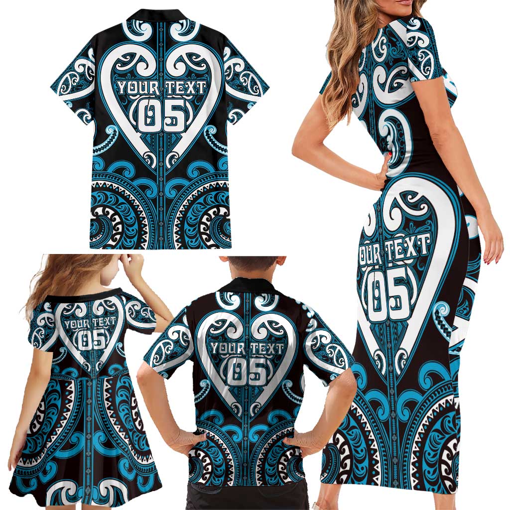 Custom Aotearoa Ngati Porou Family Matching Short Sleeve Bodycon Dress and Hawaiian Shirt Maori Tribal Pattern LT05 - Polynesian Pride
