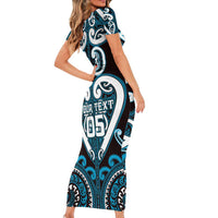 Custom Aotearoa Ngati Porou Family Matching Short Sleeve Bodycon Dress and Hawaiian Shirt Maori Tribal Pattern LT05 - Polynesian Pride