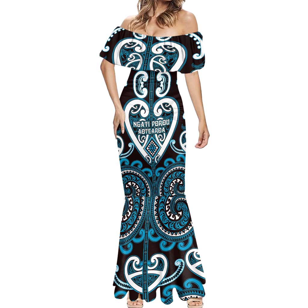 Custom Aotearoa Ngati Porou Mermaid Dress Maori Tribal Pattern LT05 - Polynesian Pride
