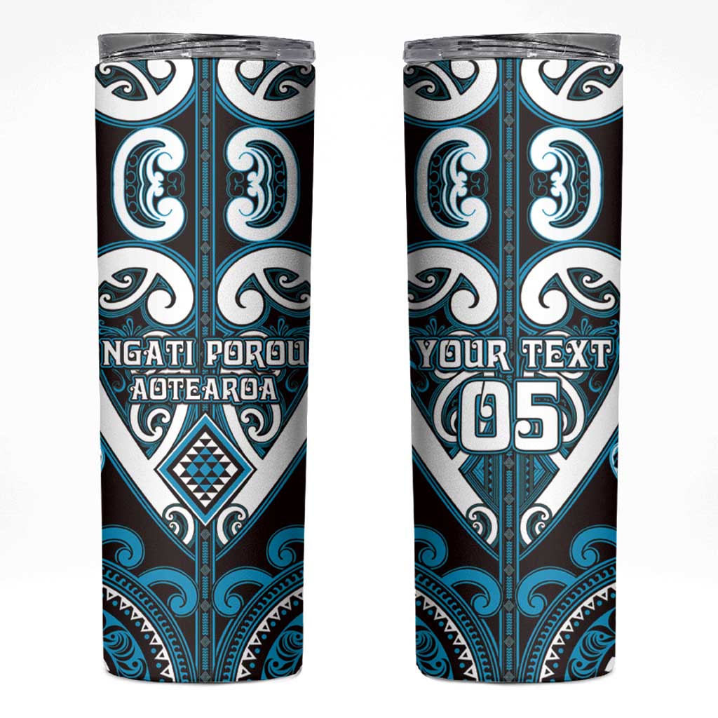 Custom Aotearoa Ngati Porou Skinny Tumbler Maori Tribal Pattern