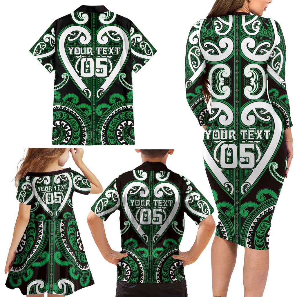 Custom Aotearoa Ngai Tahu Family Matching Long Sleeve Bodycon Dress and Hawaiian Shirt Maori Tribal Pattern LT05 - Polynesian Pride