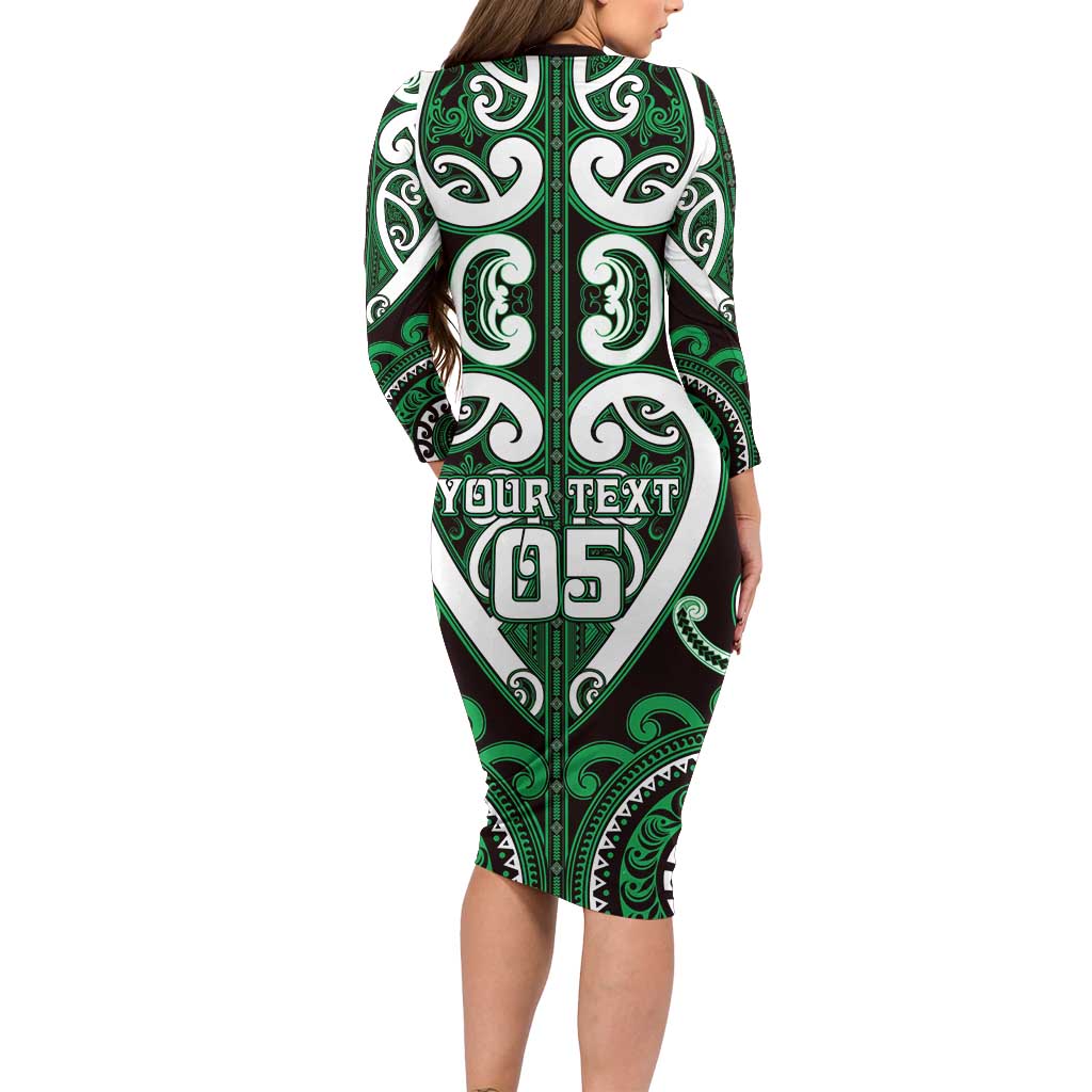 Custom Aotearoa Ngai Tahu Family Matching Long Sleeve Bodycon Dress and Hawaiian Shirt Maori Tribal Pattern LT05 - Polynesian Pride