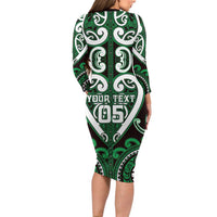 Custom Aotearoa Ngai Tahu Family Matching Long Sleeve Bodycon Dress and Hawaiian Shirt Maori Tribal Pattern LT05 - Polynesian Pride