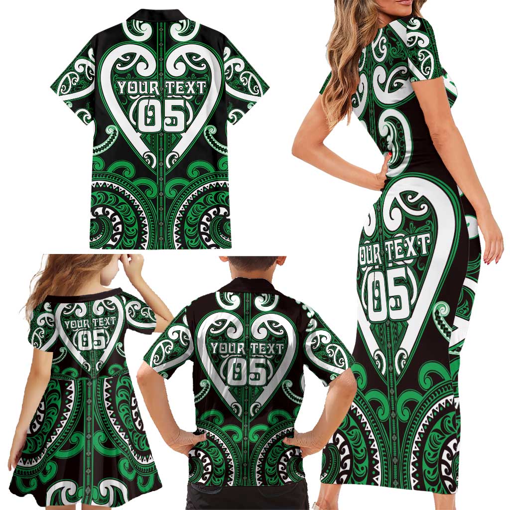 Custom Aotearoa Ngai Tahu Family Matching Short Sleeve Bodycon Dress and Hawaiian Shirt Maori Tribal Pattern LT05 - Polynesian Pride