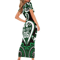 Custom Aotearoa Ngai Tahu Family Matching Short Sleeve Bodycon Dress and Hawaiian Shirt Maori Tribal Pattern LT05 - Polynesian Pride