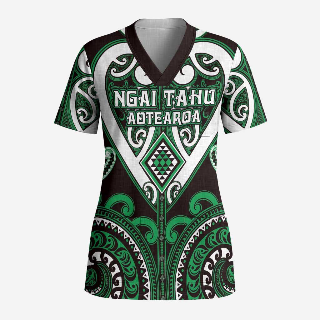 Custom Aotearoa Ngai Tahu Scrub Top Maori Tribal Pattern - Polynesian Pride