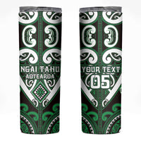 Custom Aotearoa Ngai Tahu Skinny Tumbler Maori Tribal Pattern LT05 Green - Polynesian Pride