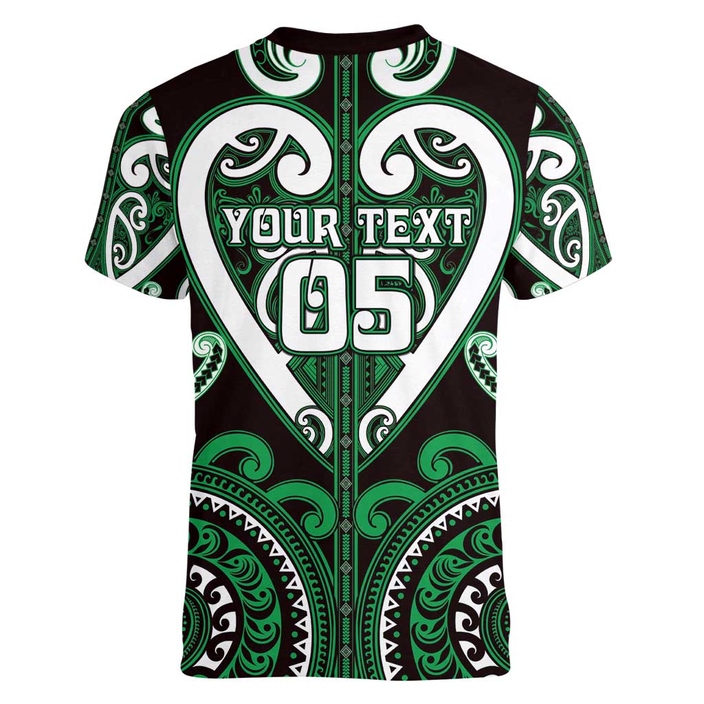 Custom Aotearoa Ngai Tahu Women V-Neck T-Shirt Maori Tribal Pattern LT05 - Polynesian Pride