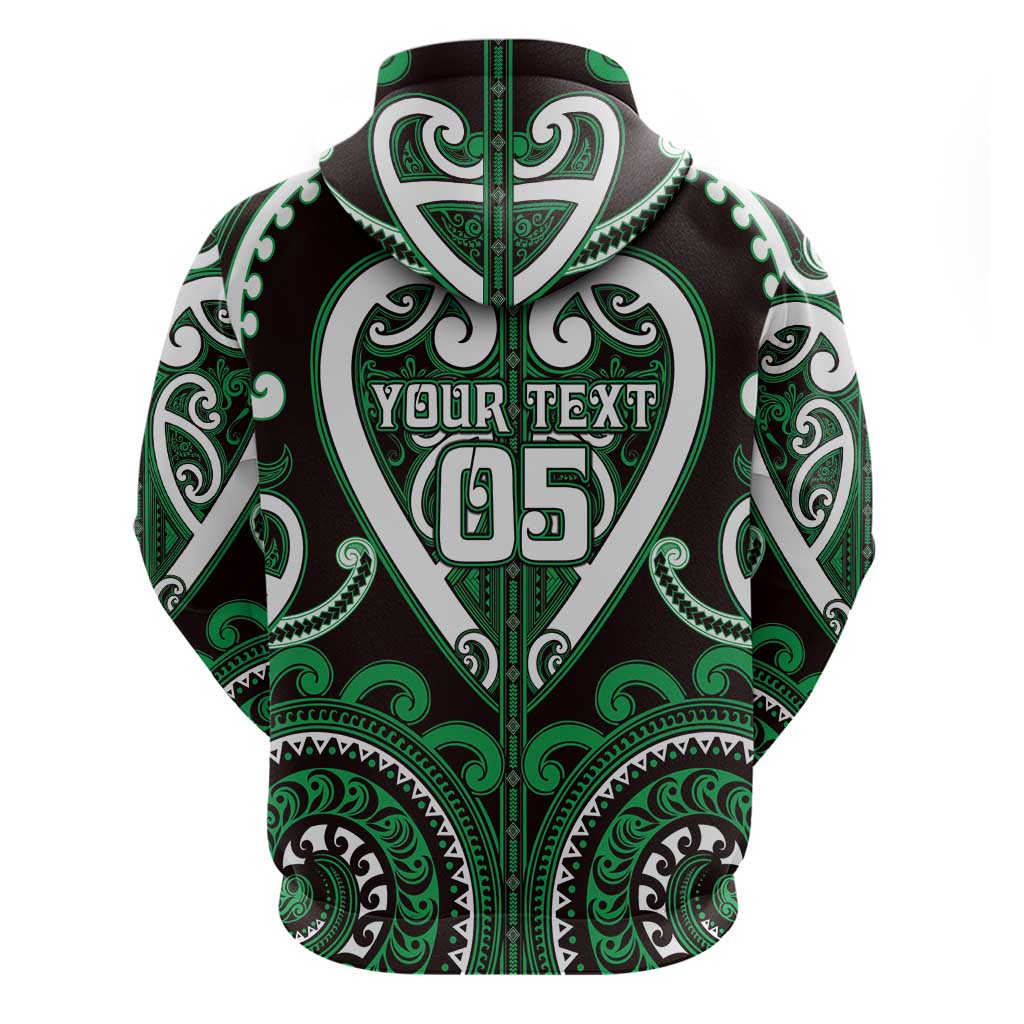 Custom Aotearoa Ngai Tahu Zip Hoodie Maori Tribal Pattern