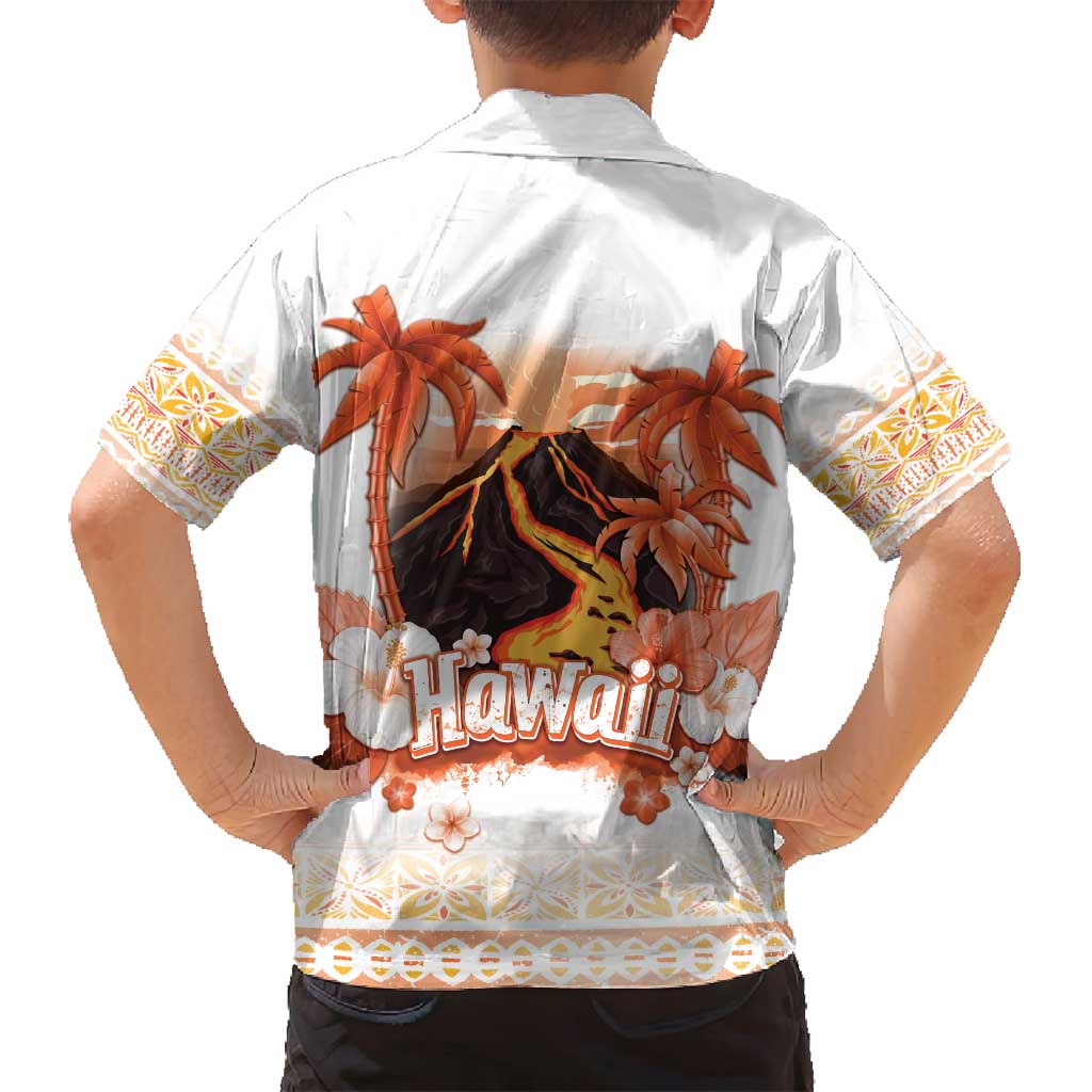 Hawaiian Volcano Lava Flow Family Matching Long Sleeve Bodycon Dress and Hawaiian Shirt With Hawaiian Tapa Pattern LT05 - Polynesian Pride