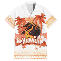 Hawaiian Volcano Lava Flow Family Matching Long Sleeve Bodycon Dress and Hawaiian Shirt With Hawaiian Tapa Pattern LT05 Dad's Shirt - Short Sleeve Orange - Polynesian Pride