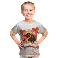 Hawaiian Volcano Lava Flow Kid T Shirt With Hawaiian Tapa Pattern