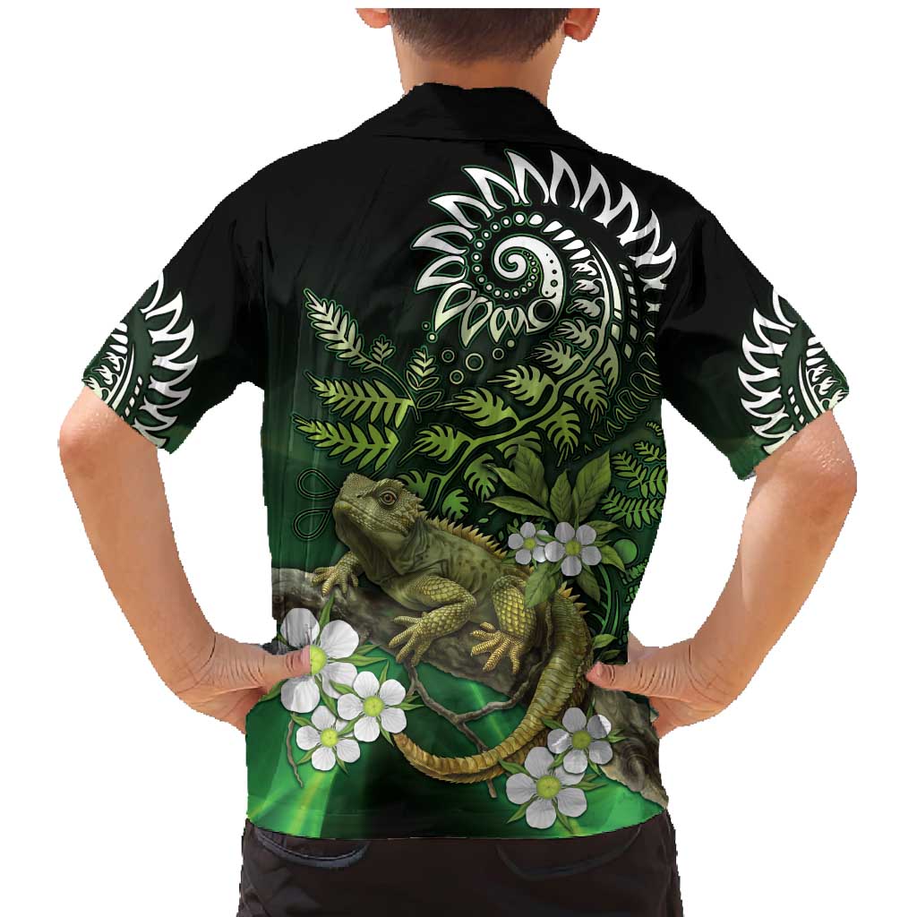 Aotearoa New Zealand Tuatara Family Matching Mermaid Dress and Hawaiian Shirt Maori Koru Art LT05 - Polynesian Pride