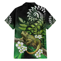 Aotearoa New Zealand Tuatara Family Matching Off Shoulder Maxi Dress and Hawaiian Shirt Maori Koru Art LT05 - Polynesian Pride