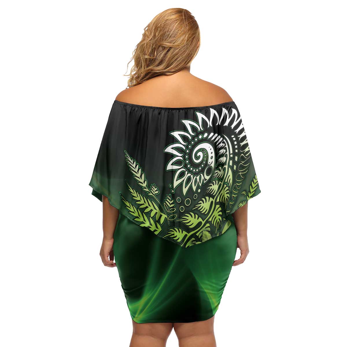 Aotearoa New Zealand Tuatara Family Matching Off Shoulder Short Dress and Hawaiian Shirt Maori Koru Art LT05 - Polynesian Pride