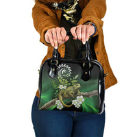 Aotearoa New Zealand Tuatara Shoulder Handbag Maori Koru Art LT05 One Size Green - Polynesian Pride