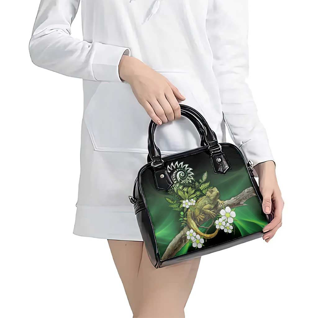 Aotearoa New Zealand Tuatara Shoulder Handbag Maori Koru Art LT05 - Polynesian Pride