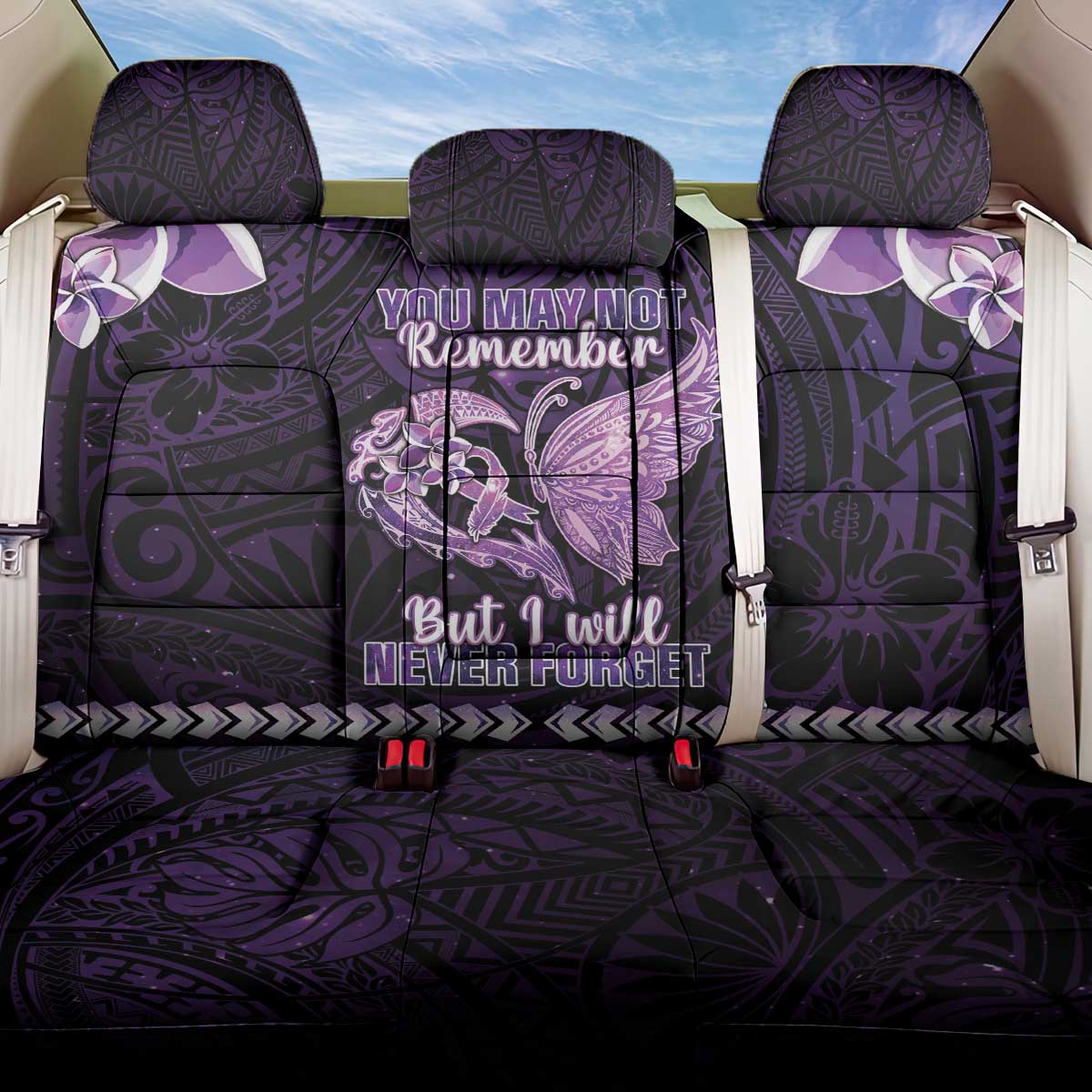 Alzheimer's Awareness Back Car Seat Cover You May Not Remember But I Will Never Forget LT05 One Size Purple - Polynesian Pride