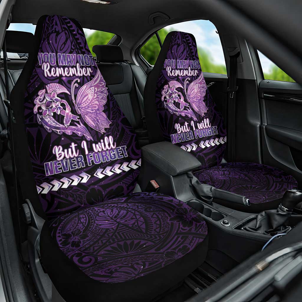 Alzheimer's Awareness Car Seat Cover You May Not Remember But I Will Never Forget LT05 One Size Purple - Polynesian Pride