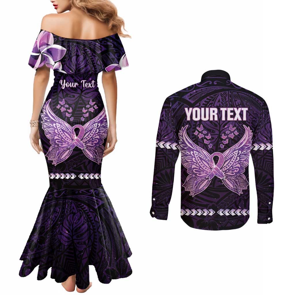 Personalised Alzheimer's Awareness Couples Matching Mermaid Dress and Long Sleeve Button Shirt You May Not Remember But I Will Never Forget