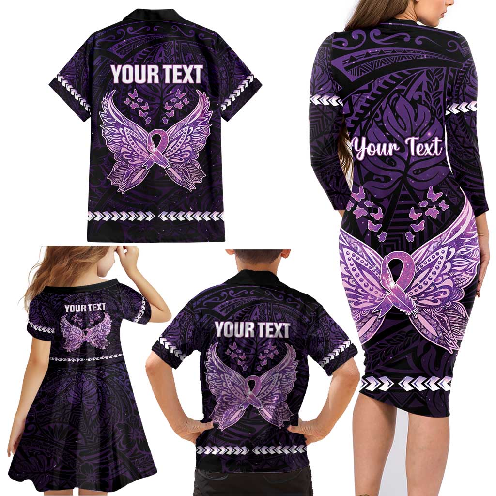 Personalised Alzheimer's Awareness Family Matching Long Sleeve Bodycon Dress and Hawaiian Shirt You May Not Remember But I Will Never Forget LT05 - Polynesian Pride