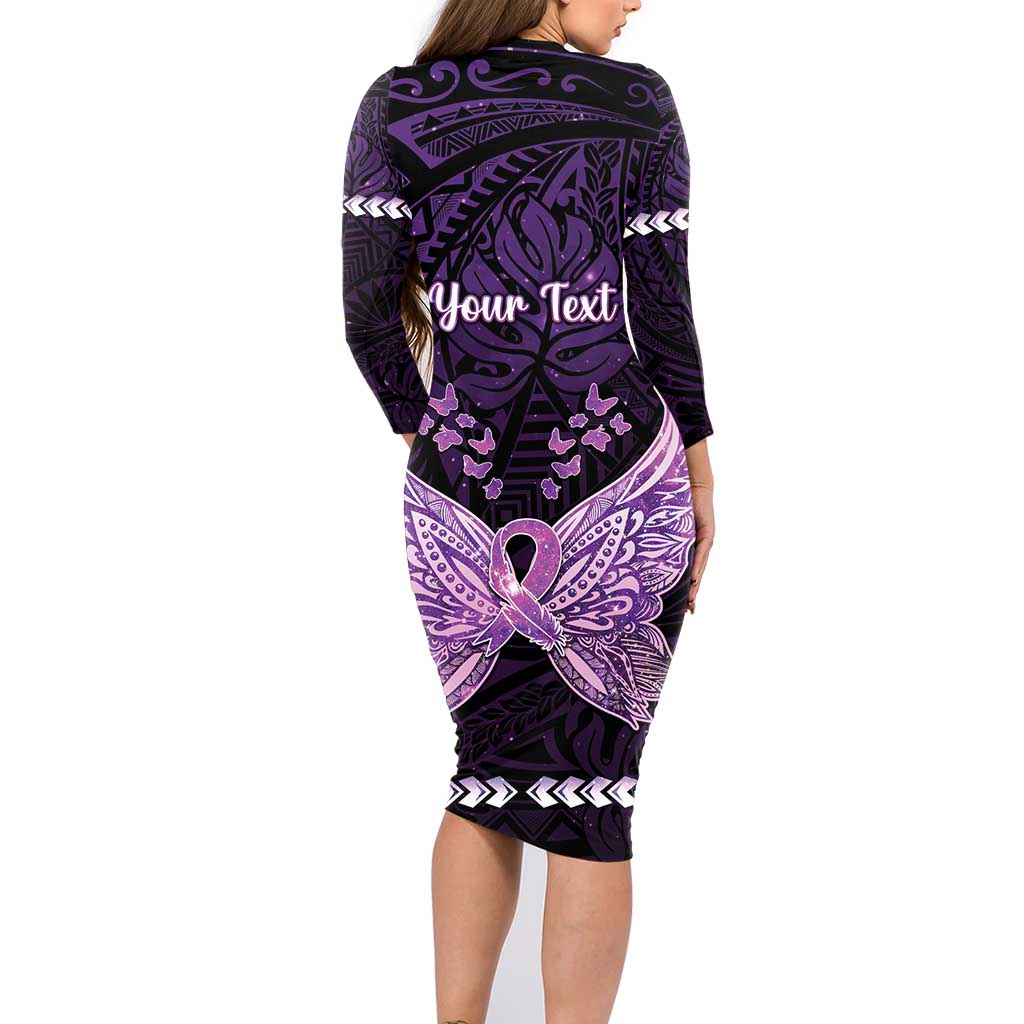 Personalised Alzheimer's Awareness Family Matching Long Sleeve Bodycon Dress and Hawaiian Shirt You May Not Remember But I Will Never Forget LT05 - Polynesian Pride