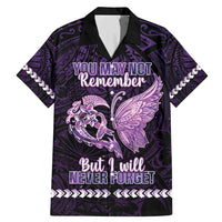Personalised Alzheimer's Awareness Family Matching Mermaid Dress and Hawaiian Shirt You May Not Remember But I Will Never Forget LT05 Dad's Shirt - Short Sleeve Purple - Polynesian Pride